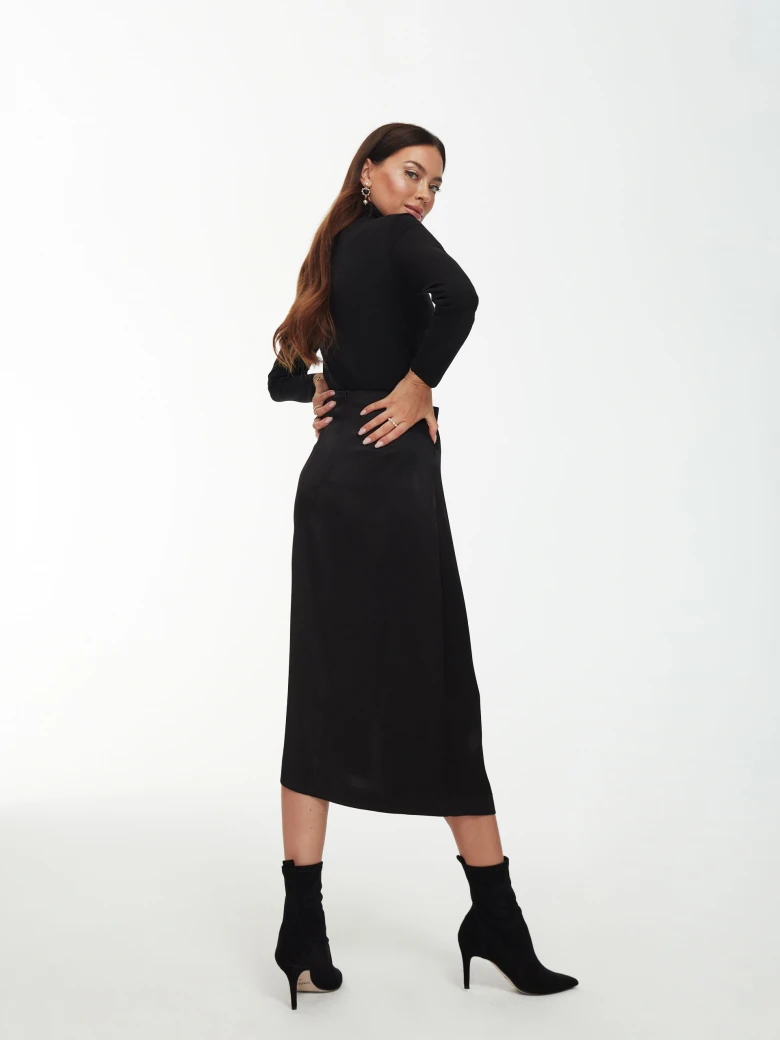 Classic black turtleneck sweater