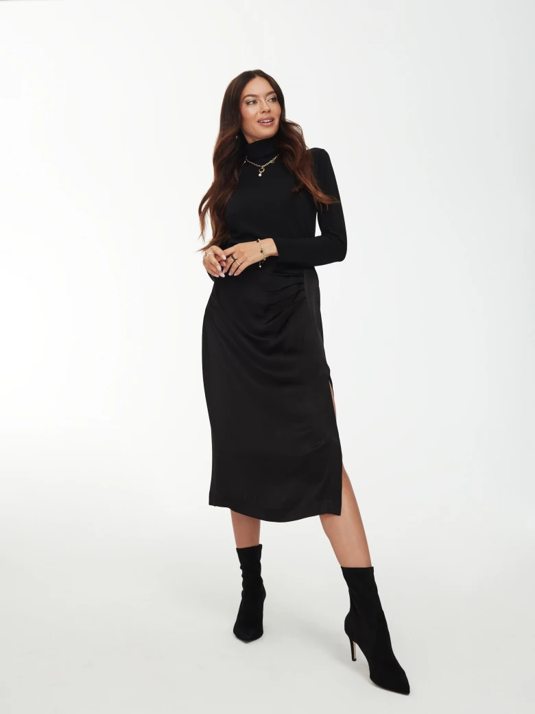 Classic black turtleneck sweater