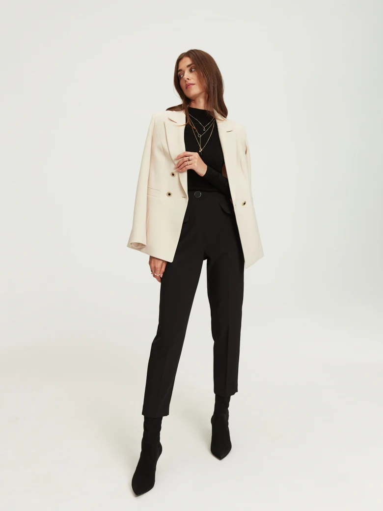 Black sweater with half turtleneck