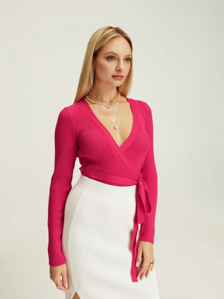 Sweater with envelope neckline