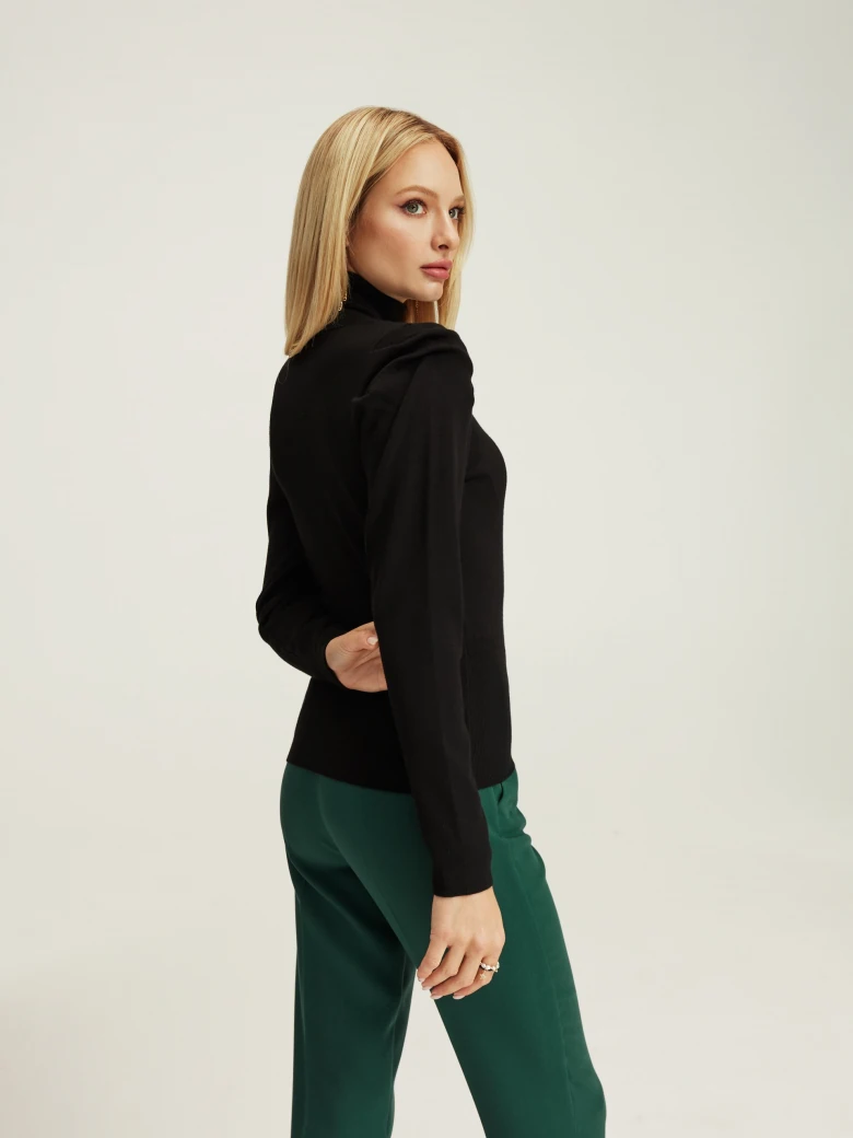 Black sweater with buff sleeves