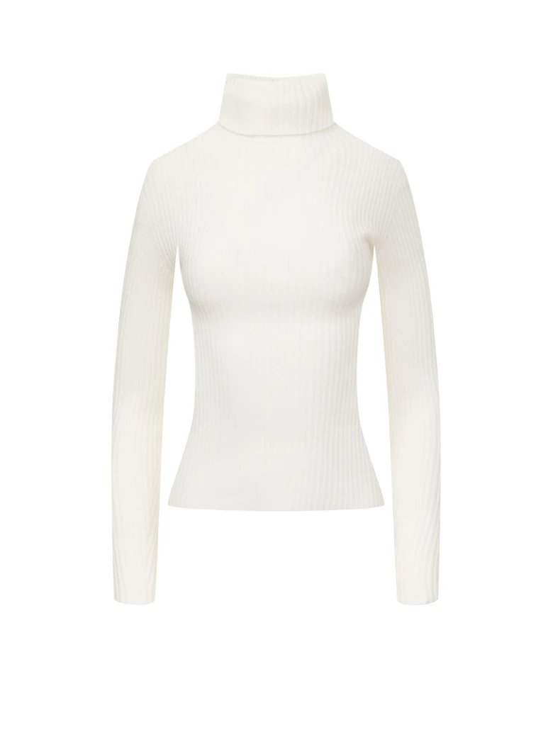 Cream ribbed knit sweater