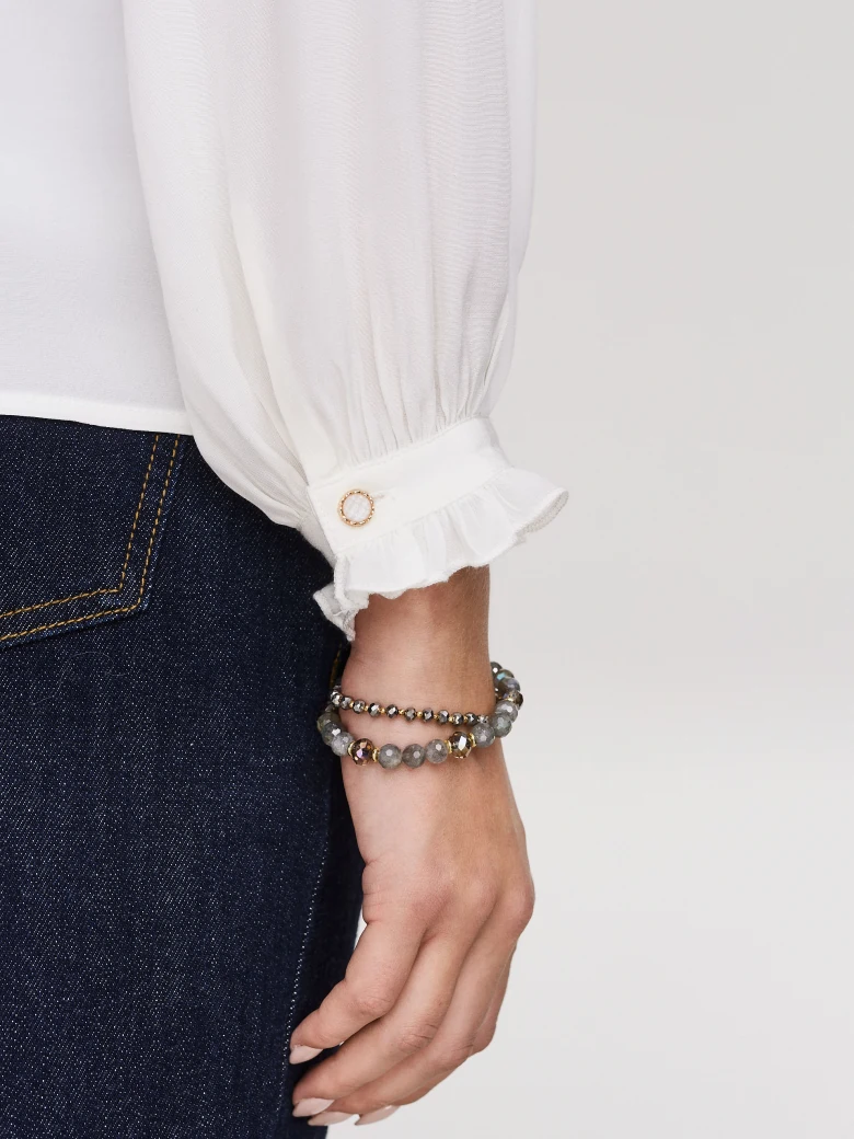 White blouse with jabot