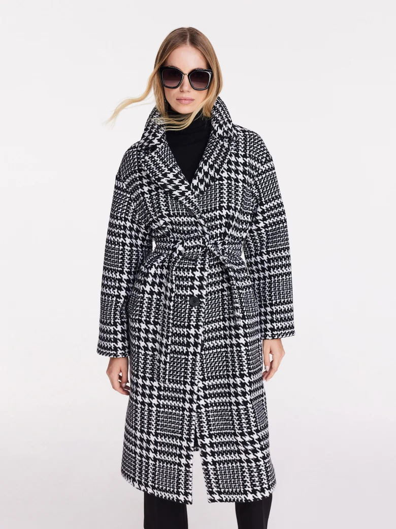Wool coat in pepit