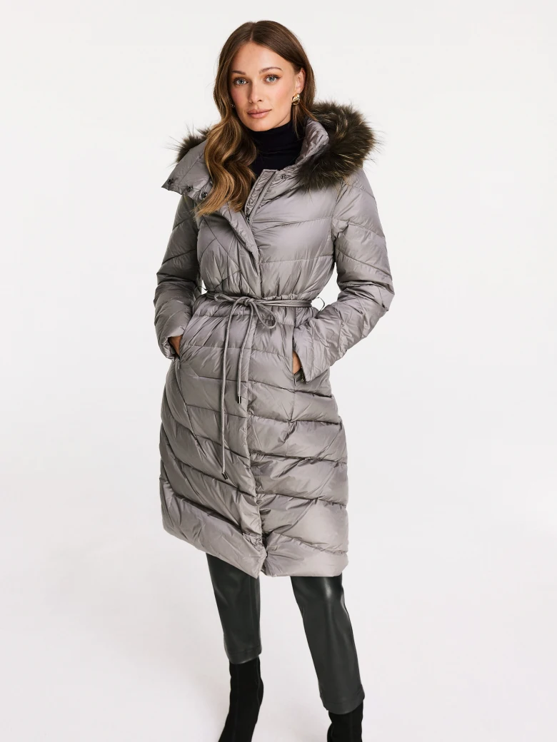 Silver hooded coat