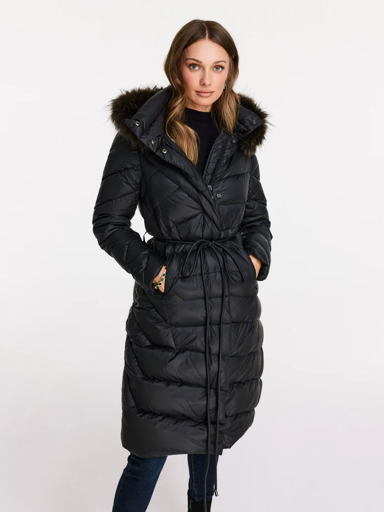 Black quilted coat