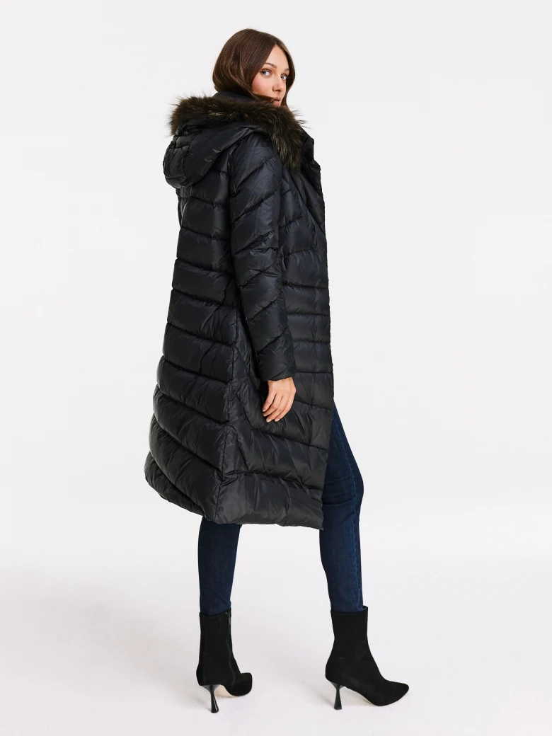 Black quilted coat