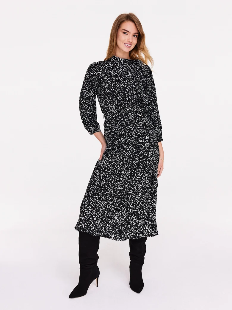 Patterned viscose midi dress