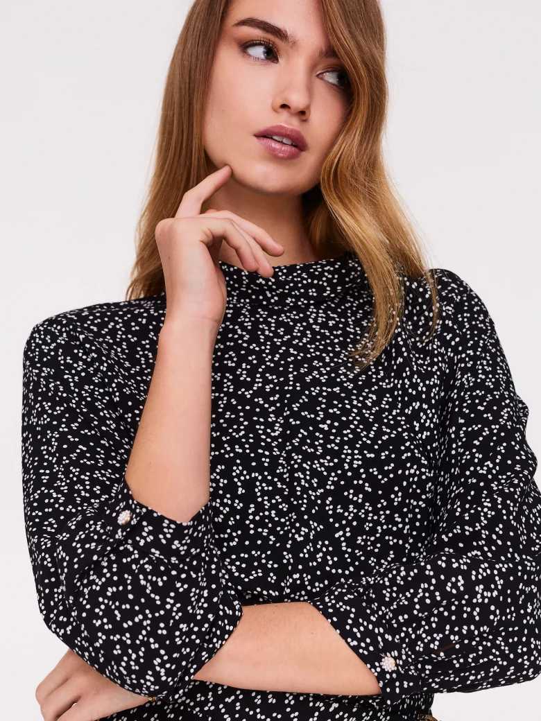 Patterned viscose midi dress