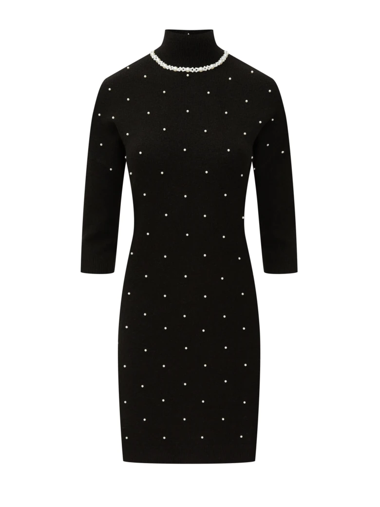 Knitted dress with added wool