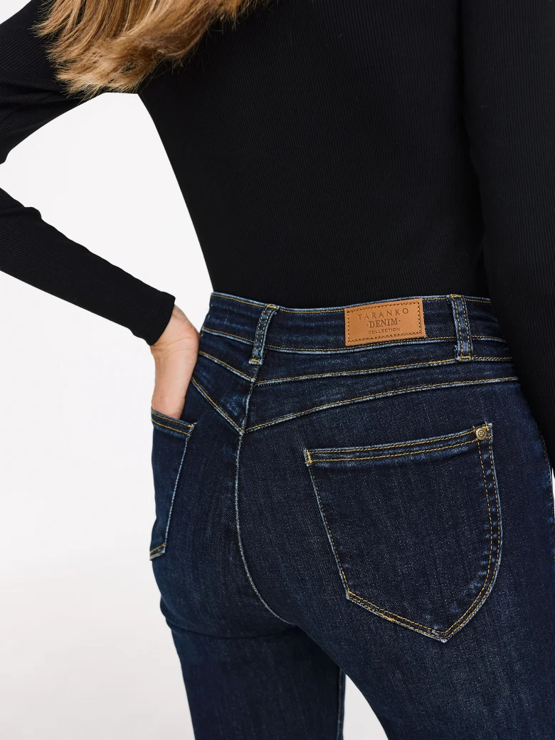Navy blue fitted denim pants