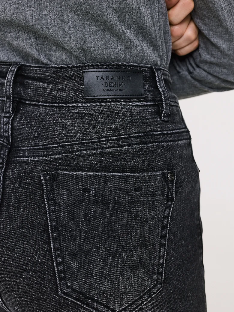 Grey high-waisted tube pants