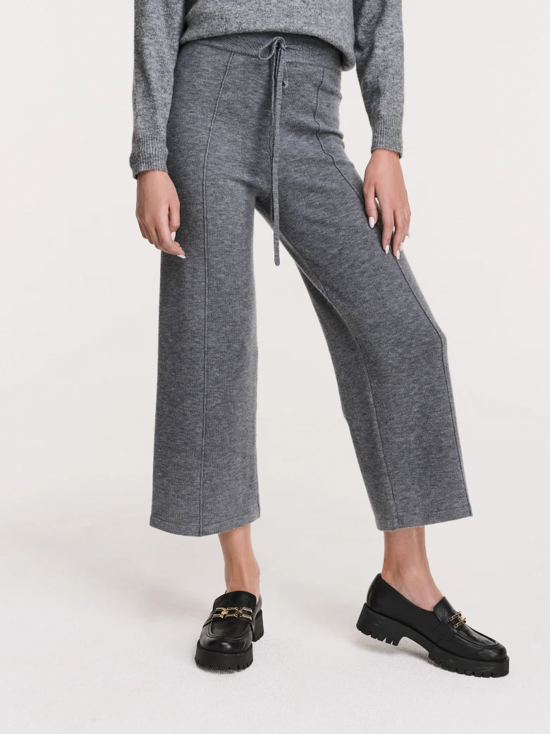 Merino wool blend culotte pants