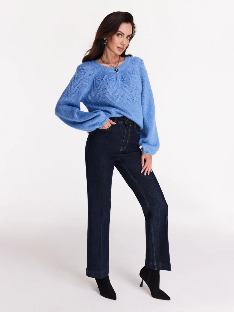Cornflower oversize sweater with wool blend