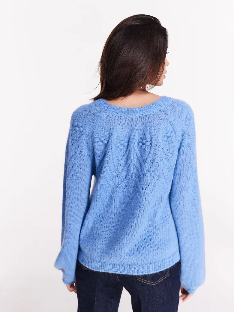 Cornflower oversize sweater with wool blend