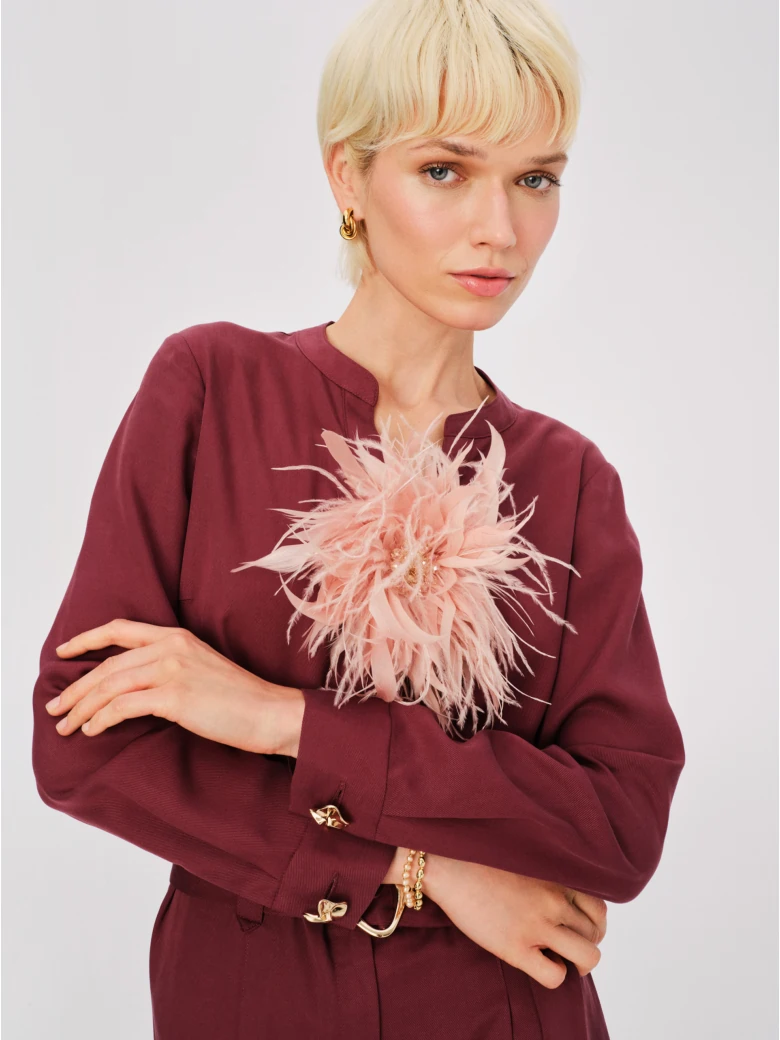 Elegant burgundy jumpsuit made of lyocell