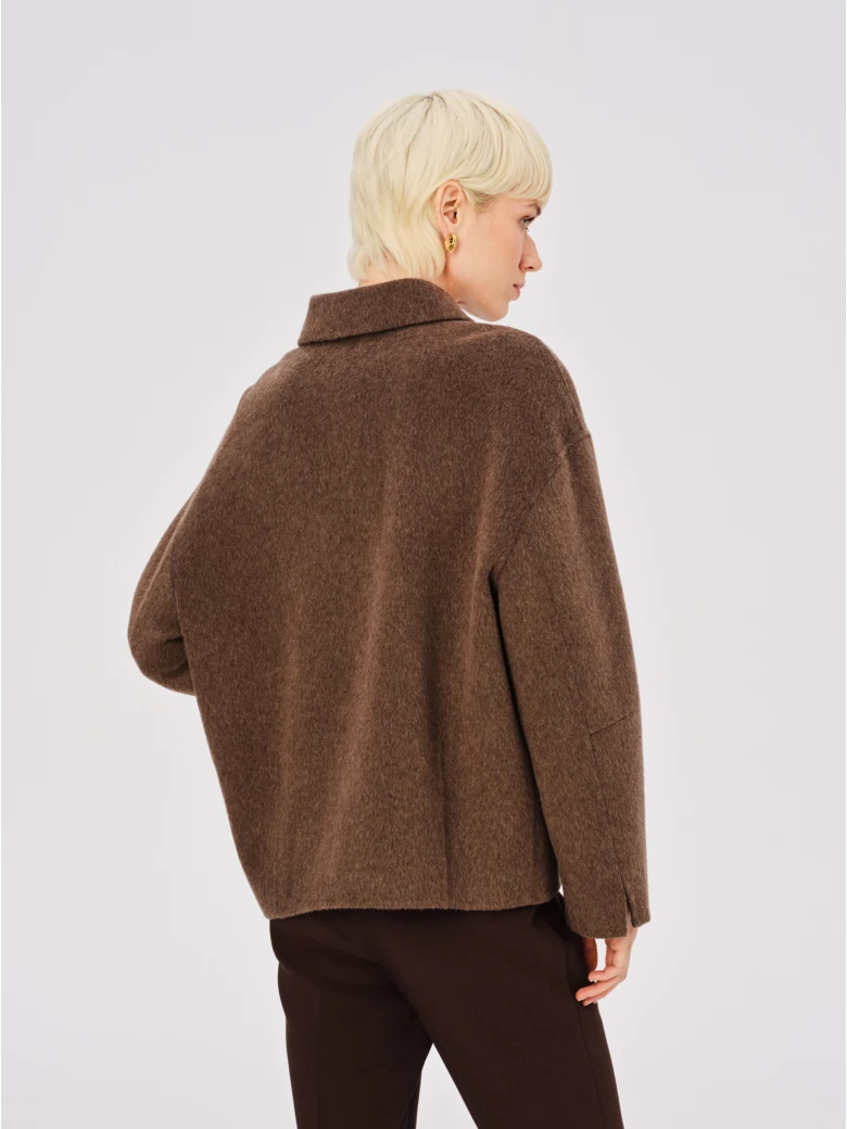 Double-sided oversized chocolate jacket