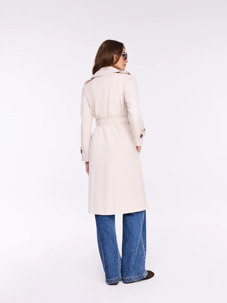 Beige trench with belt