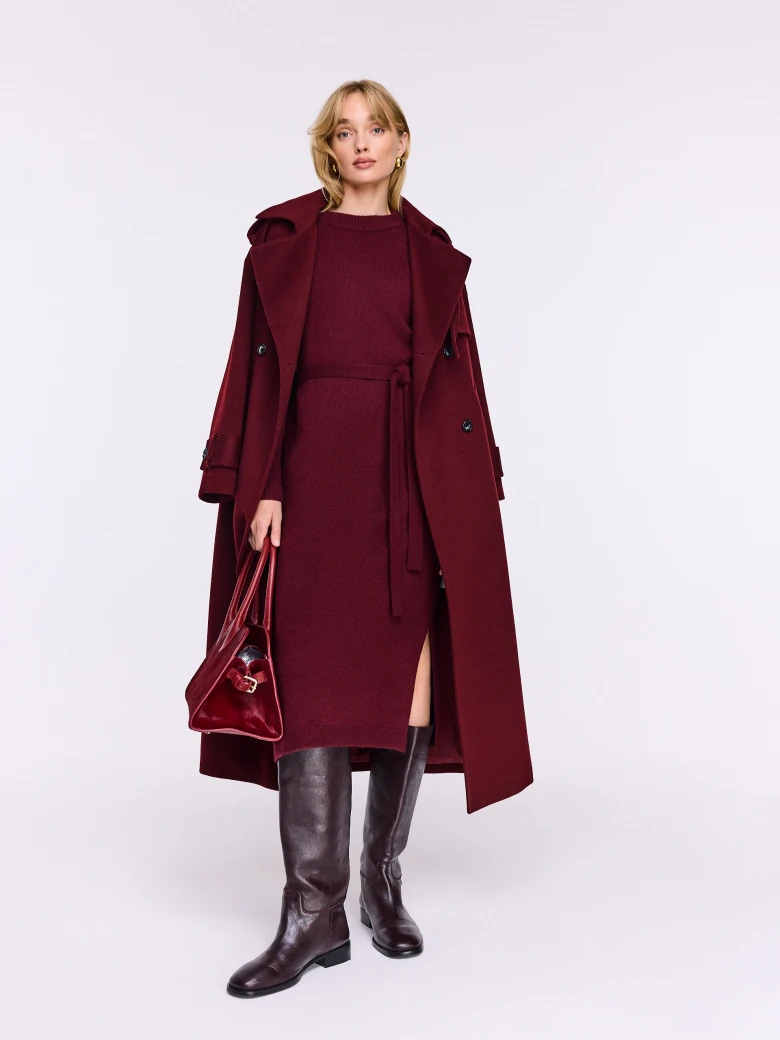 Burgundy wool and cashmere dress