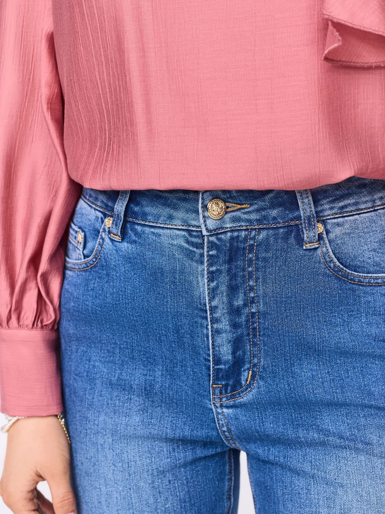 High rise bell jeans