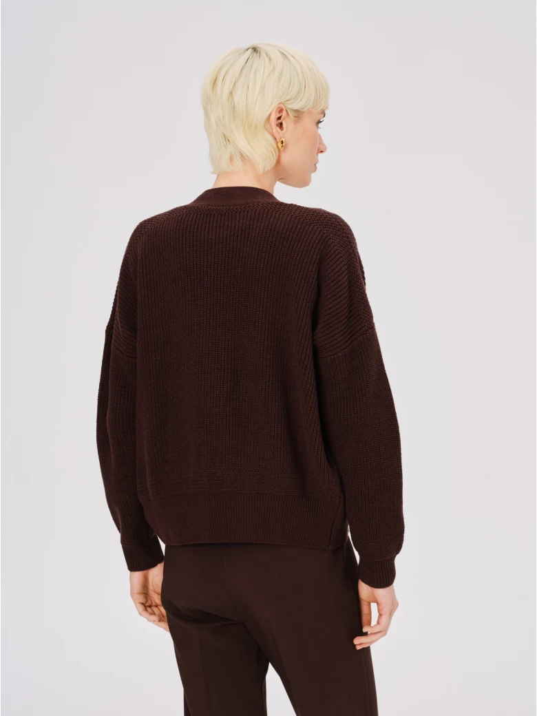 Chocolate oversized ribbed cardigan