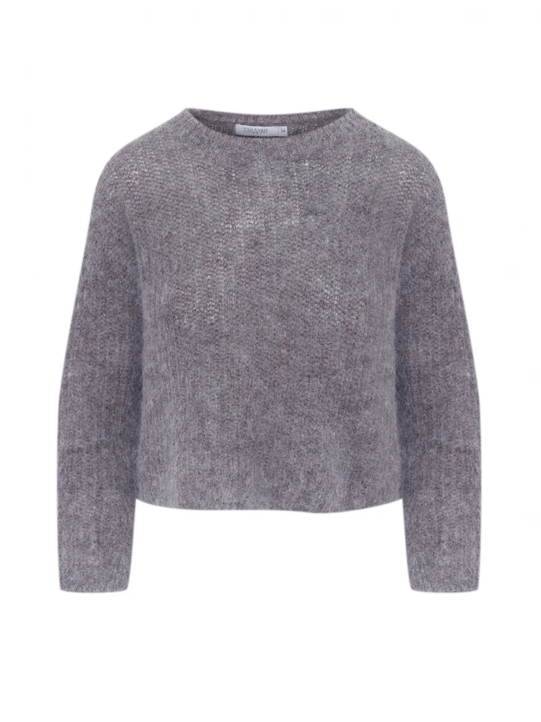 Gray melange sweater with mohair and wool