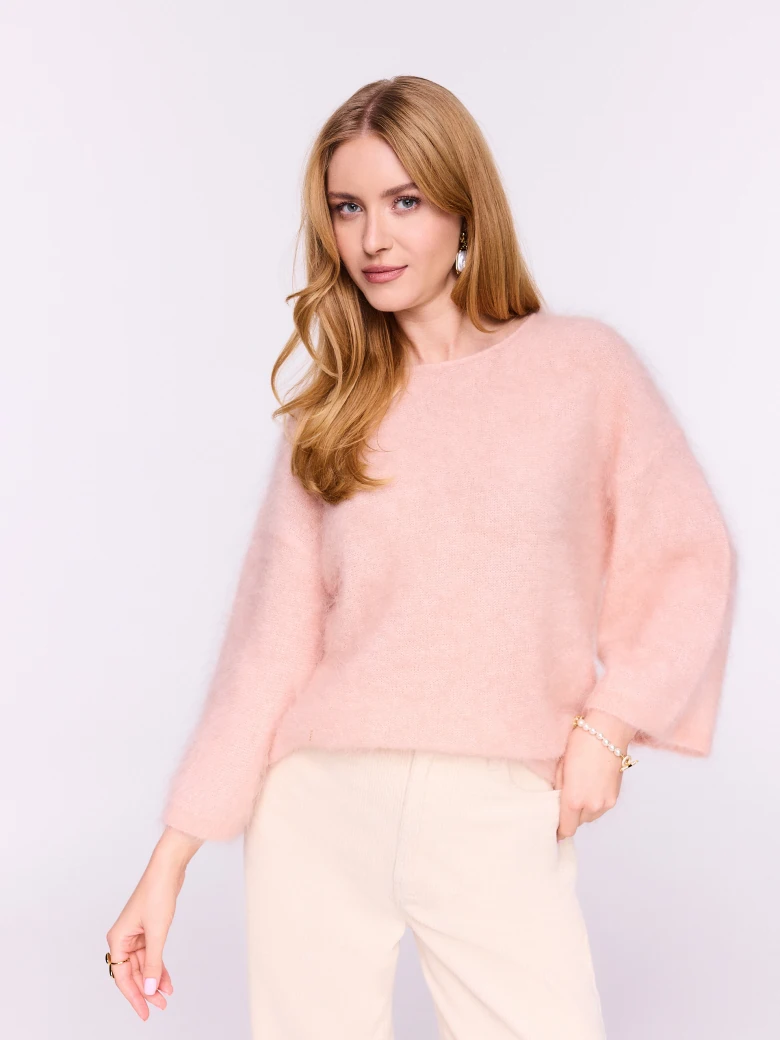 Powder pink delicate mohair sweater