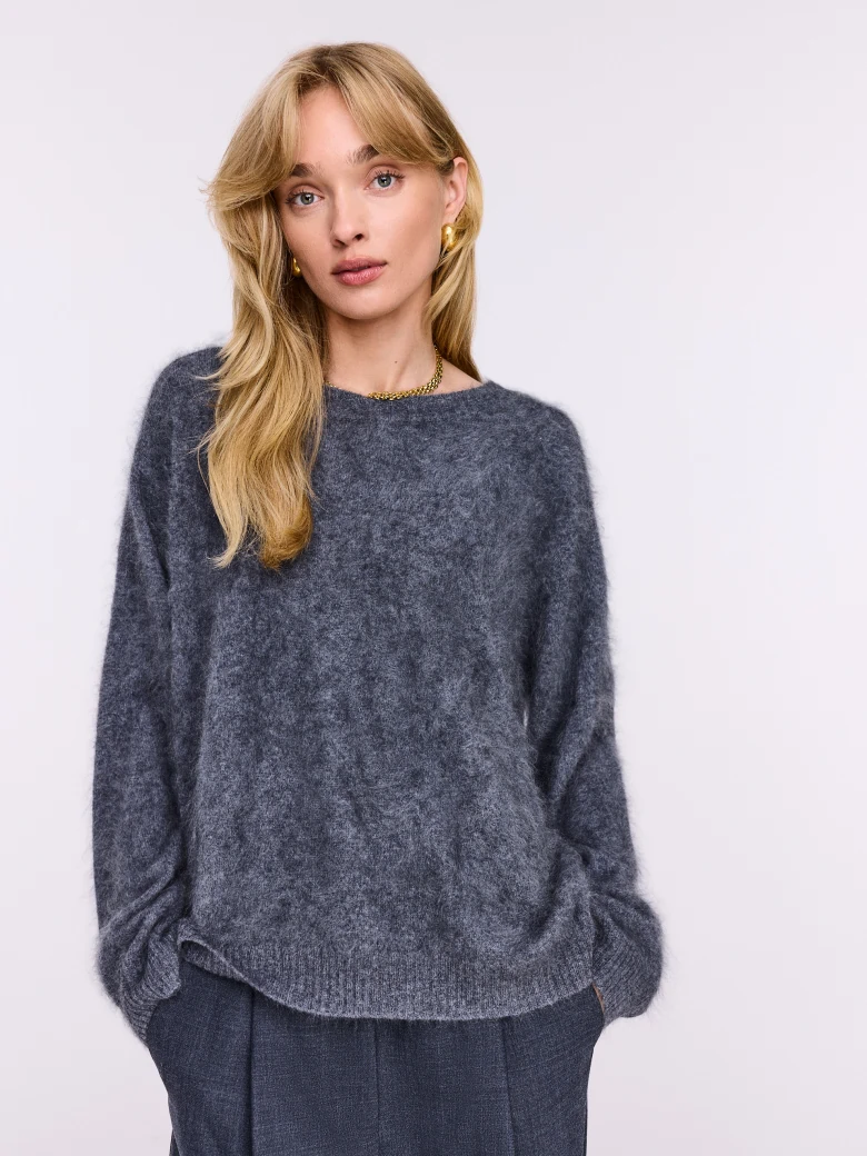 Ciemnoszary sweter 100% kaszmir