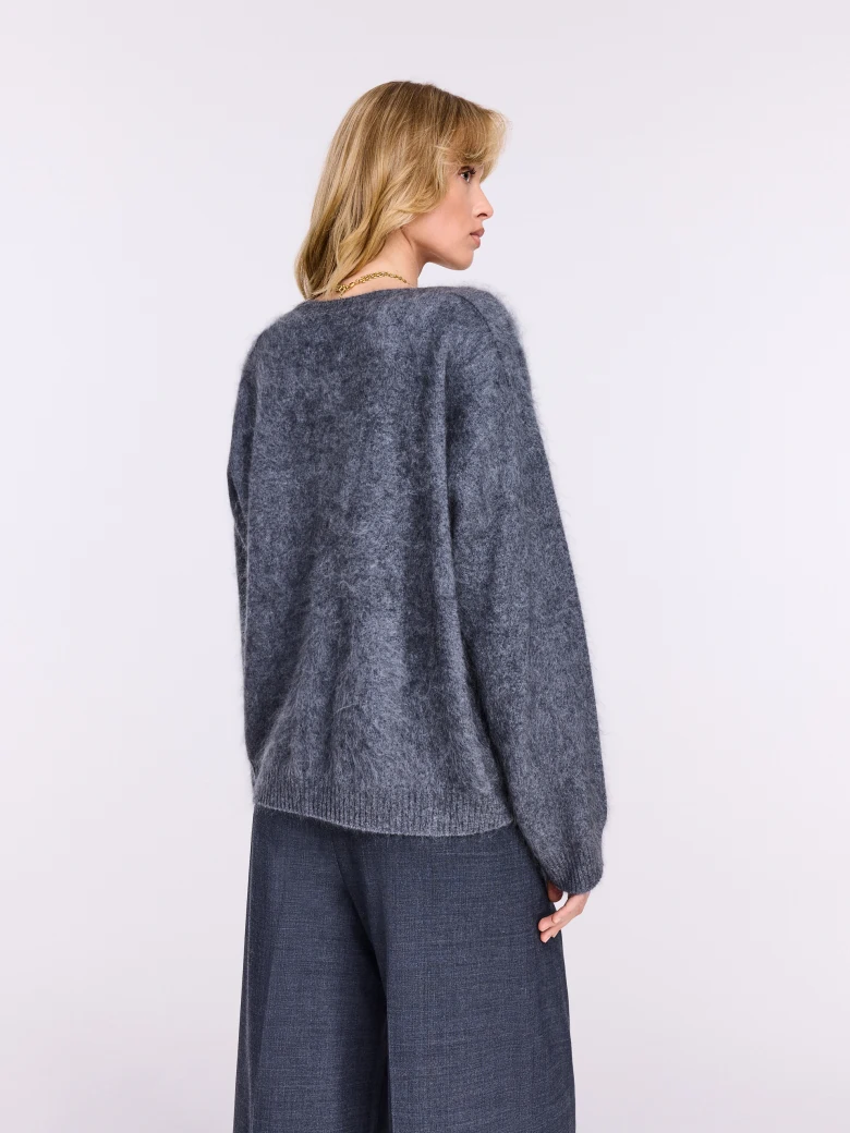Ciemnoszary sweter 100% kaszmir