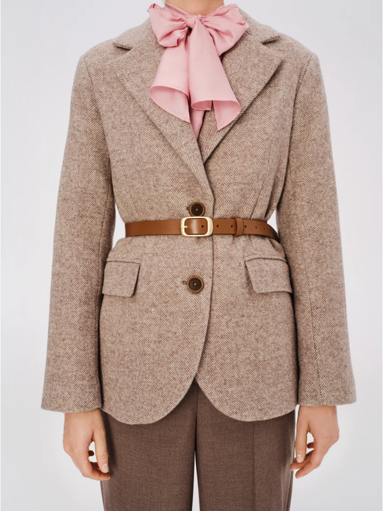 Classic beige herringbone jacket