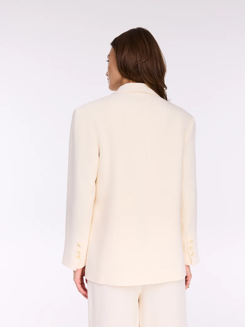 Cream viscose jacket with double-breasted fastening