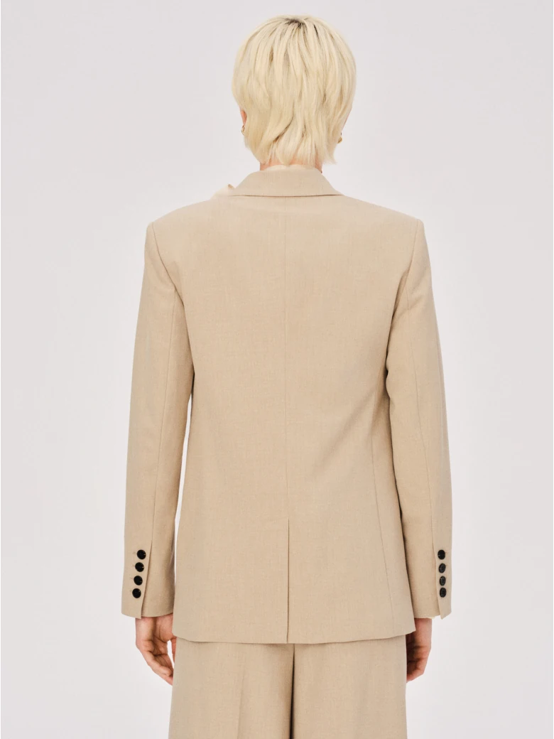 Elegant beige double-breasted jacket