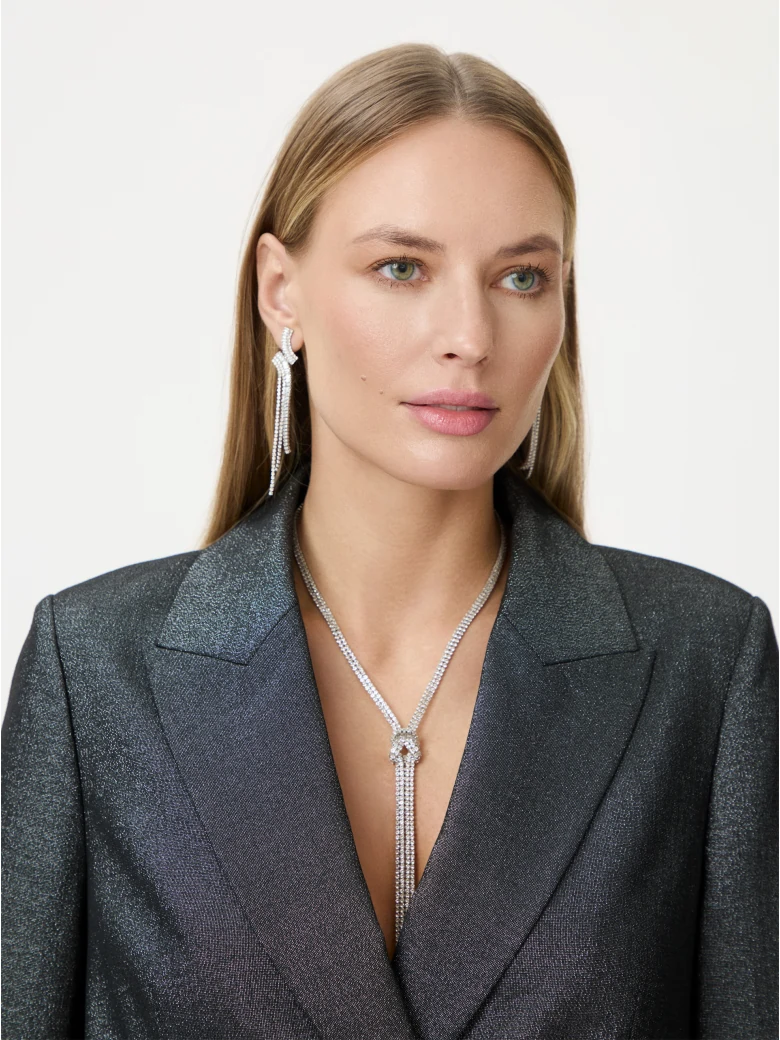 Short grey jacket with metallic thread