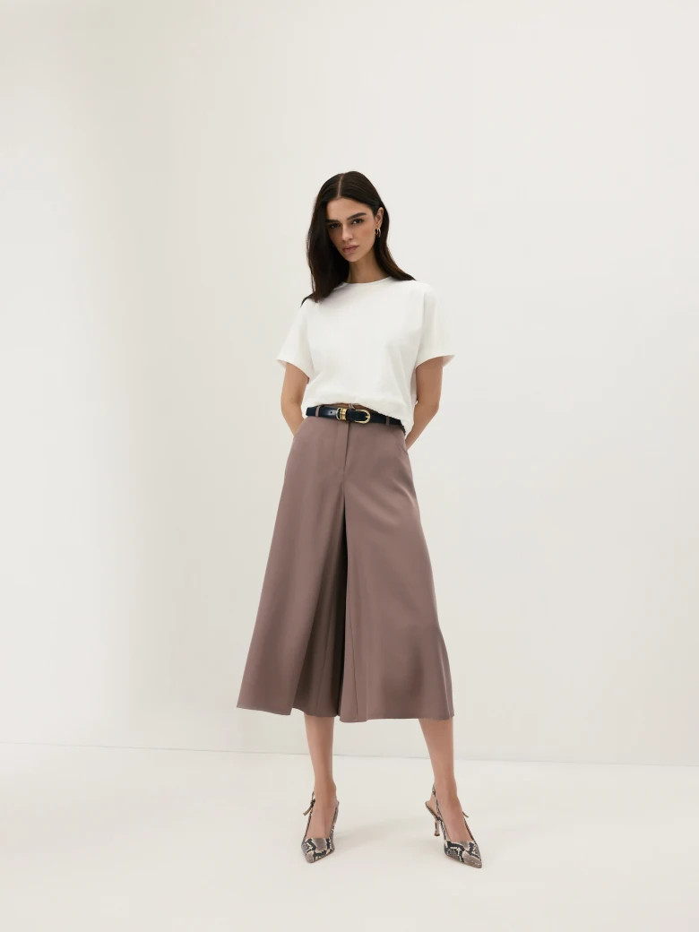 Light brown lyocell culottes