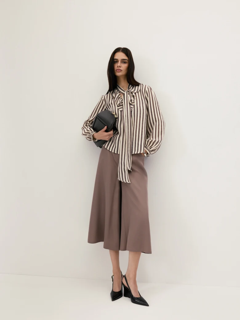 Light brown lyocell culottes