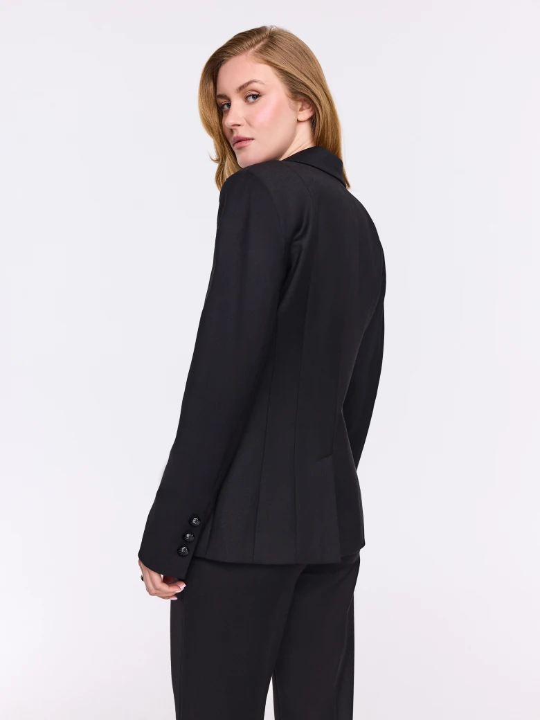 Black classic jacket with a fitted cut