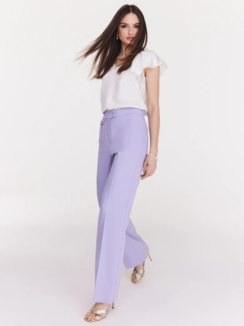 Long lilac viscose pants