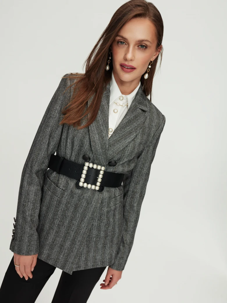 Double-breasted wool blazer