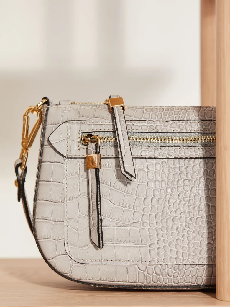 CROCODILE-TEXTURED HANDBAG