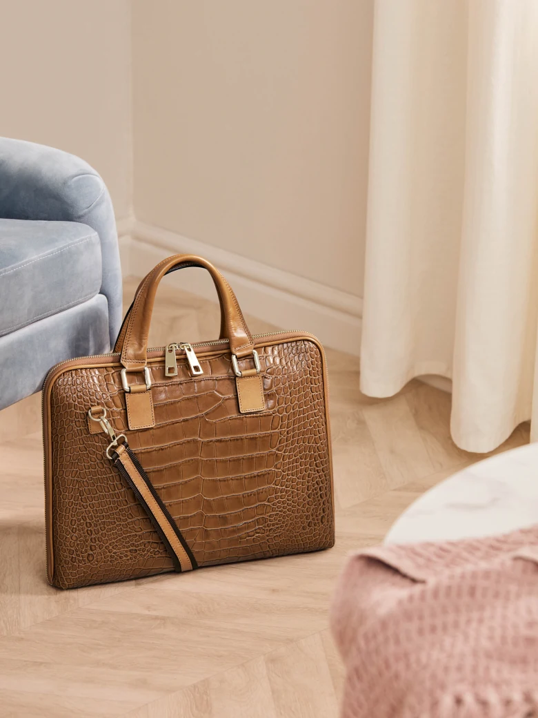 BROWN LEATHER BRIEFCASE