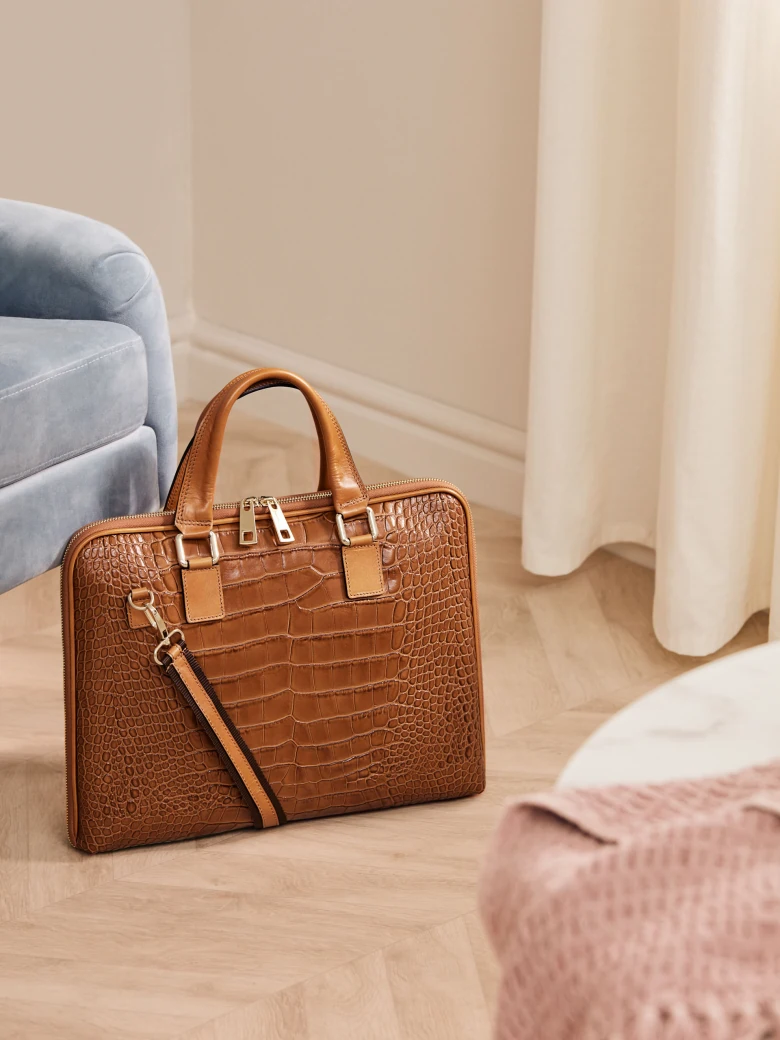 BROWN LEATHER BRIEFCASE