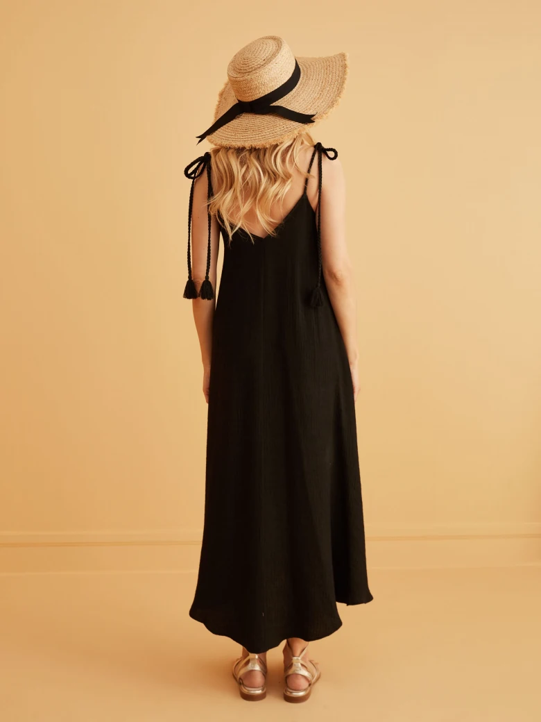 STRAW HAT WITH BLACK SASH