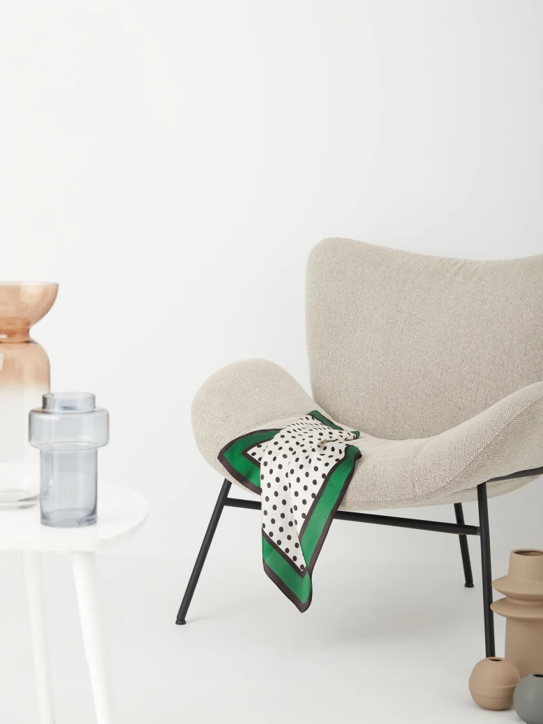 POLKA DOT SILK SCARF
