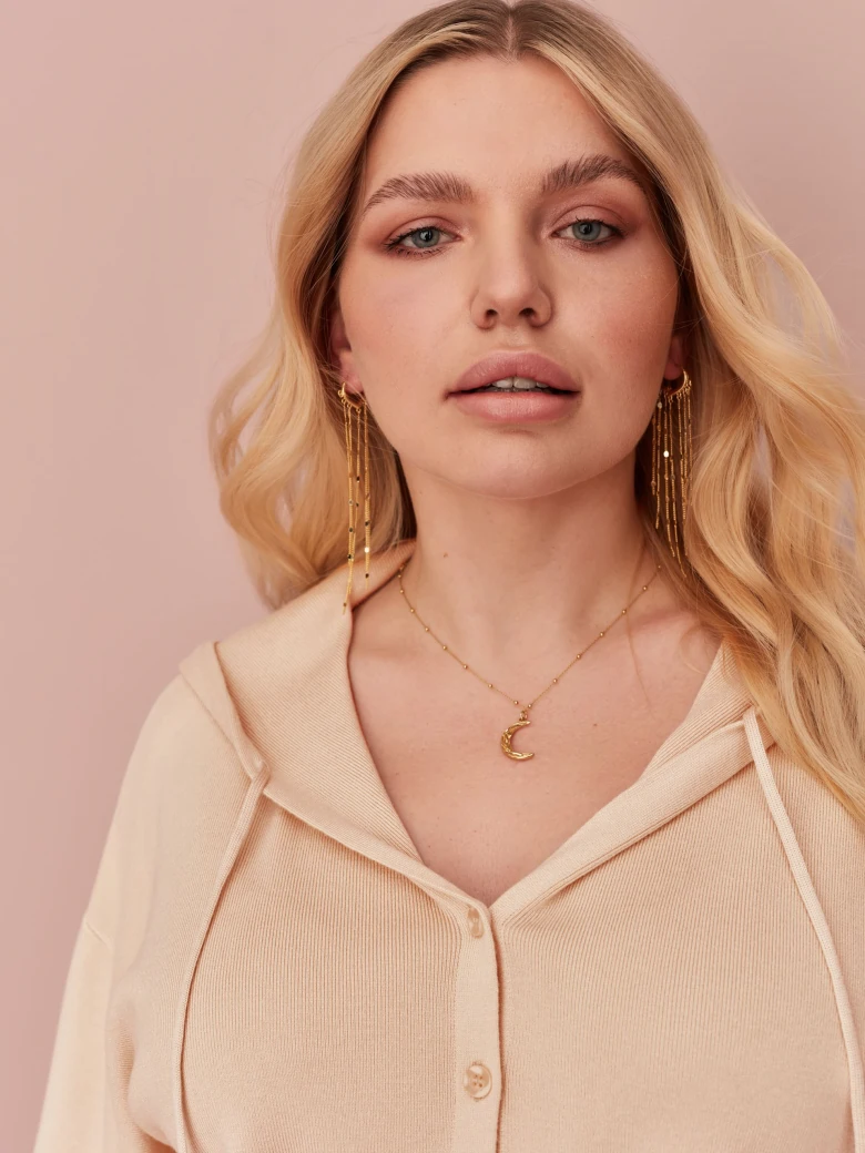 GOLD-PLATED MOON NECKLACE