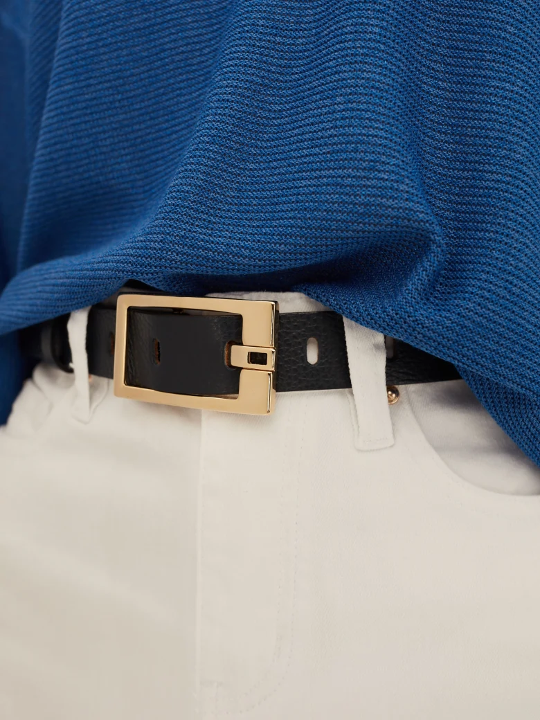 LEATHER NAVY BELT