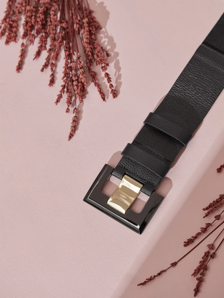 BLACK WIDE BELT