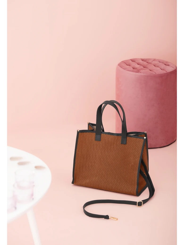 BROWN WOVEN BAG