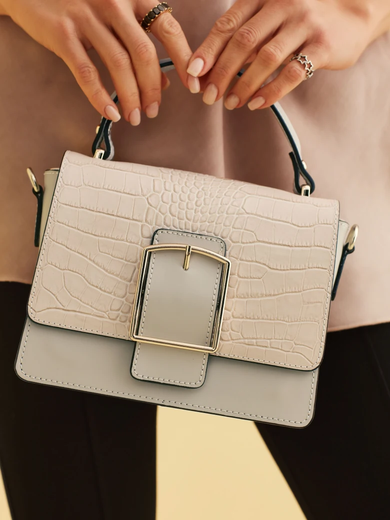 BEIGE LEATHER HANDBAG