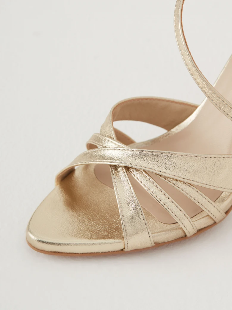 Gold leather sandals