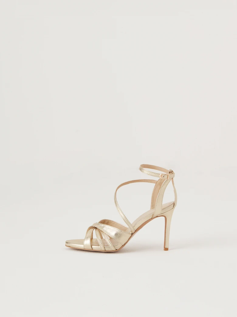 Gold leather sandals